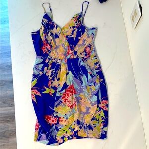 Yumi Kim Vibrant Blue Floral Midi Dress